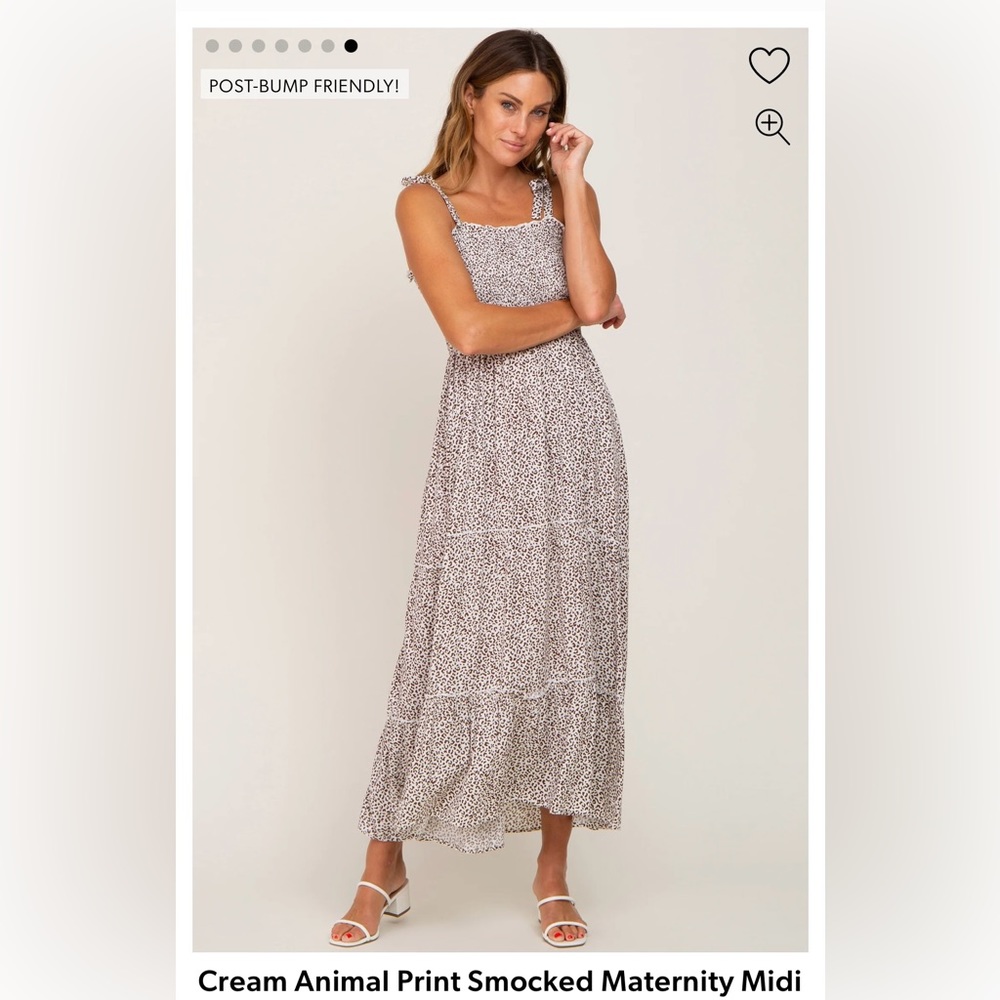 Pink Blush Smocked Maternity Midi Dress MD
